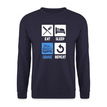 Family Cruise - Unisex Sweatshirt - navy - Front - Alina (178cm) & Michal (187cm)