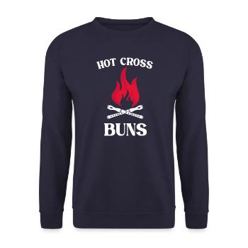 Hot Cross Buns - Unisex Sweatshirt - navy - Front - Alina (178cm) & Michal (187cm)