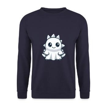 Dinosaur Stegosaurus Halloween Ghost - Unisex Sweatshirt - navy - Front - Alina (178cm) & Michal (187cm)