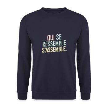 Qui se ressemble s'assemble - Sweat-shirt Unisexe - marine - Devant - Alina (178cm) & Michal (187cm)