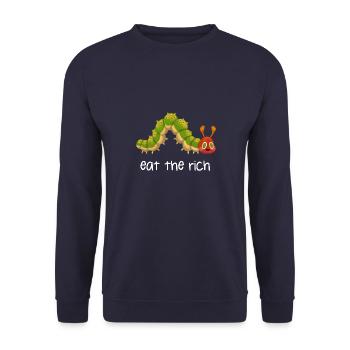 raupe white - Unisex Pullover - Navy - Vorne - Alina (178cm) & Michal (187cm)
