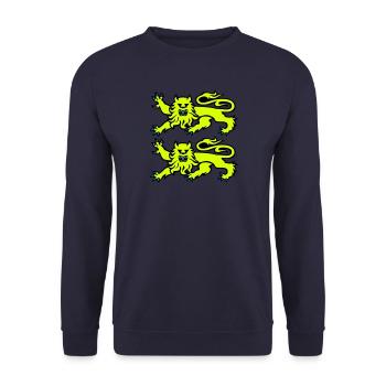 leopards normand logo drapeau 2701 - Sweat-shirt Unisexe - marine - Devant - Alina (178cm) & Michal (187cm)