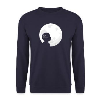 Un jour j irai sur la lune - Sweat-shirt Unisexe - marine - Devant - Alina (178cm) & Michal (187cm)
