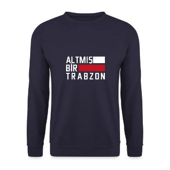 Altmış Bir Trabzon Göktürkisch Turkey Memleket - Unisex Sweatshirt - navy - Front - Alina (178cm) & Michal (187cm)