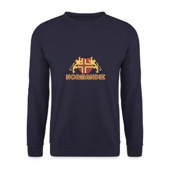 Herzogtum Normandie Frankreich Urlaub Flagge - Unisex Pullover - Navy - Vorne - Alina (178cm) & Michal (187cm)