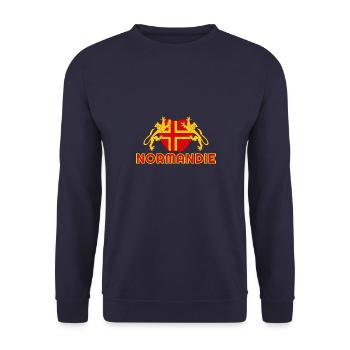 Herzogtum Normandie Frankreich Urlaub Flagge - Unisex Pullover - Navy - Vorne - Alina (178cm) & Michal (187cm)