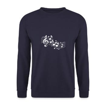Musical Notes Symbols Music - Unisex Sweatshirt - navy - Front - Alina (178cm) & Michal (187cm)
