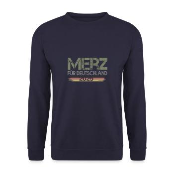 Merz für Deutschland 2025 - Unisex Pullover - Navy - Vorne - Alina (178cm) & Michal (187cm)
