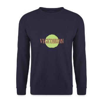 Rettich Gemüse Schlagzeug Salat Vegan Veganer - Unisex Pullover - Navy - Vorne - Alina (178cm) & Michal (187cm)