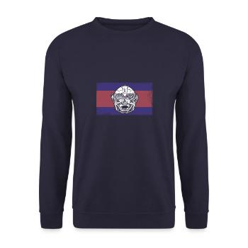 Cambodia Holidays Khmer Asia Flag Travel - Unisex Sweatshirt - navy - Front - Alina (178cm) & Michal (187cm)