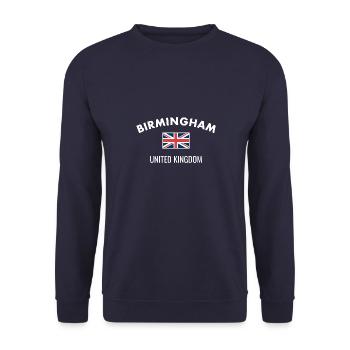 Birmingham Großbritannien Britische Flagge Brite - Unisex Pullover - Navy - Vorne - Alina (178cm) & Michal (187cm)