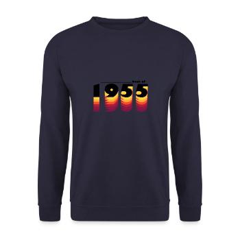 Fièrement célébrant 1955 - Millésime 70 ans - Sweat-shirt Unisexe - marine - Devant - Alina (178cm) & Michal (187cm)