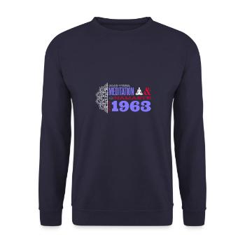 Timeless Soul Since 1963 - 62 Years of Wisdom - Unisex Sweatshirt - navy - Front - Alina (178cm) & Michal (187cm)