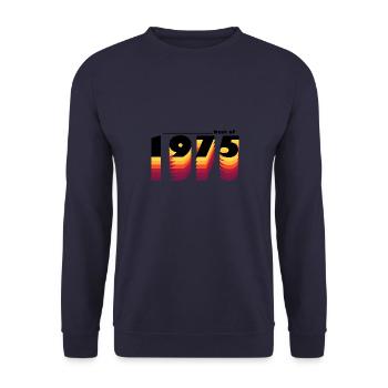 Proudly Celebrating 1975 - Vintage 50 Years of - Unisex Sweatshirt - navy - Front - Alina (178cm) & Michal (187cm)