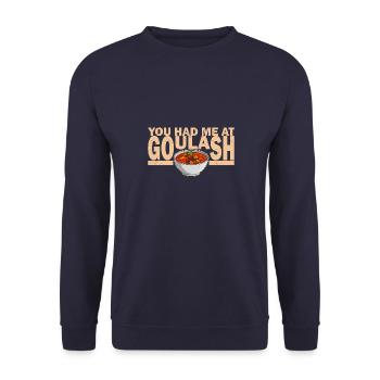 Ungarn Ungarische Küche Gulasch Suppe Koch - Unisex Pullover - Navy - Vorne - Alina (178cm) & Michal (187cm)