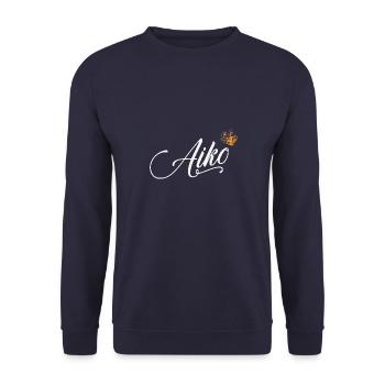 Aiko Nom pour Femmes Enfants Tout-petits - Aiko Nom de famille - Sweat-shirt Unisexe - marine - Devant - Alina (178cm) & Michal (187cm)