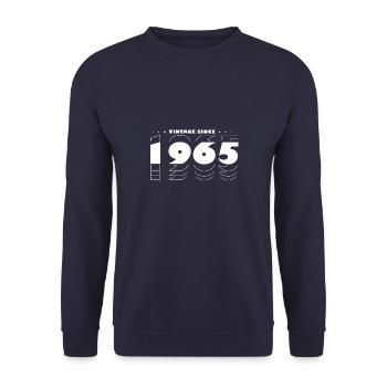 Proudly Celebrating 1965 - Vintage 60 Years of - Unisex Sweatshirt - navy - Front - Alina (178cm) & Michal (187cm)
