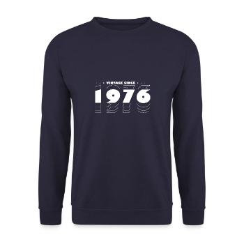 Vintage Celebrating 1976 - 49 Years of Timeless - Unisex Sweatshirt - navy - Front - Alina (178cm) & Michal (187cm)