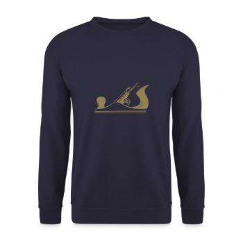 Schreiner Werkzeug Hobel Design - Unisex Pullover - Navy - Vorne - Alina (178cm) & Michal (187cm)