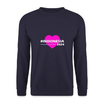 Indonesia 2024 Heart Love - Unisex Sweatshirt - navy - Front - Alina (178cm) & Michal (187cm)