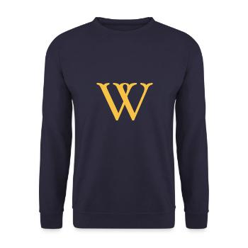 W - Unisex Pullover - Navy - Vorne - Alina (178cm) & Michal (187cm)