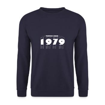 Vintage Retro Best of 1979, zur Feier des 46-jährigen Bestehens - Unisex Pullover - Navy - Vorne - Alina (178cm) & Michal (187cm)