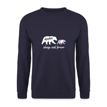 Transgenre Maman Ours cadeau - Sweat-shirt Unisexe - marine - Devant - Alina (178cm) & Michal (187cm)