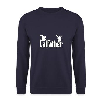 Katzen Fan Katzen Papa Katzen Parodie Katze - Unisex Pullover - Navy - Vorne - Alina (178cm) & Michal (187cm)