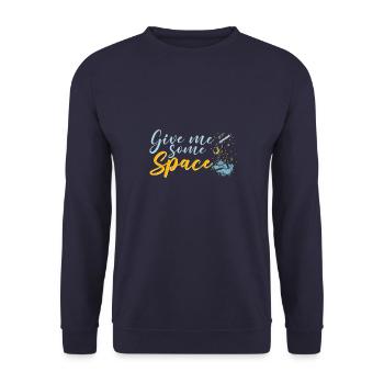 Space Telescope Astronomy Stars Planets - Unisex Sweatshirt - navy - Front - Alina (178cm) & Michal (187cm)
