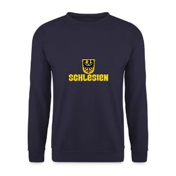 Schlesien Provinz Region Wappen Breslau - Unisex Pullover - Navy - Vorne - Alina (178cm) & Michal (187cm)