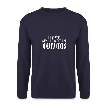 I Lost My Heart In Ecuador Ecuadorianische - Unisex Pullover - Navy - Vorne - Alina (178cm) & Michal (187cm)