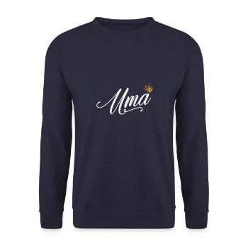 Nom Uma pour Femme Enfants Tout-petits - Uma Nom Personnalisé - Sweat-shirt Unisexe - marine - Devant - Alina (178cm) & Michal (187cm)