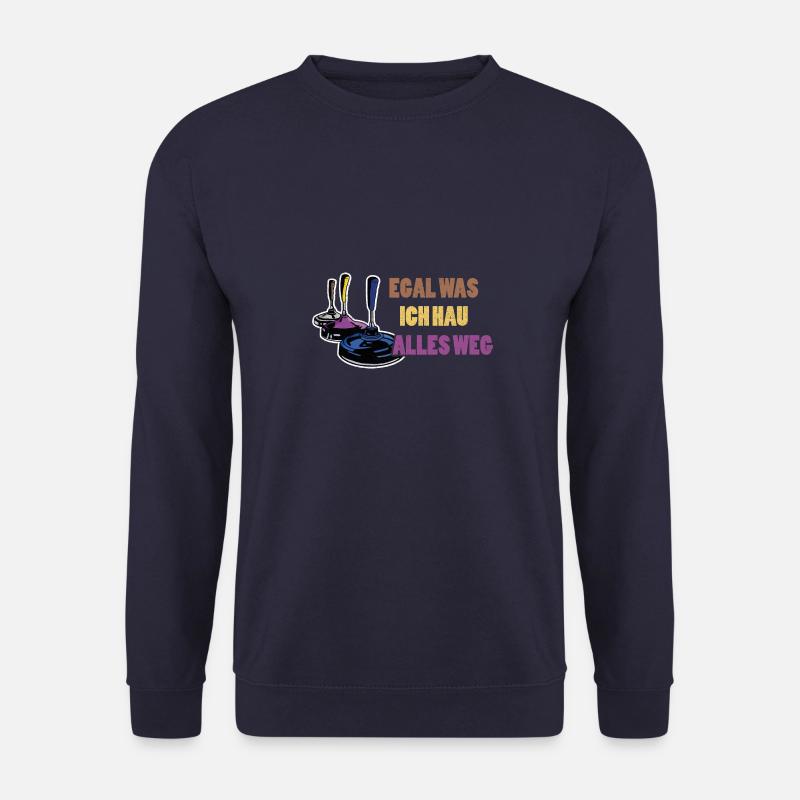 Egal was ich hau alles weg Eisstock Wintersport - Unisex Pullover - Navy