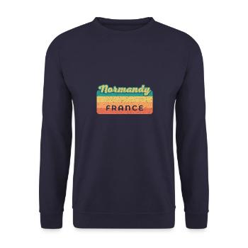 Tourist Frankreich Normandie Normannisch Sprache - Unisex Pullover - Navy - Vorne - Alina (178cm) & Michal (187cm)