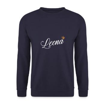 Leona Nom personnalisé pour les femmes Enfants Tout-petits - Leona - Sweat-shirt Unisexe - marine - Devant - Alina (178cm) & Michal (187cm)