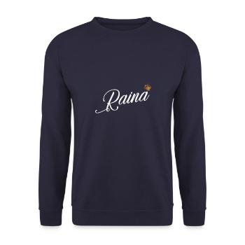 Raina Custom Name for Women Kids Toddlers - Raina - Unisex Sweatshirt - navy - Front - Alina (178cm) & Michal (187cm)
