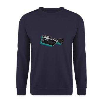 Radio Operator Hobby Mortar Morse Radio Amateur Radio - Unisex Sweatshirt - navy - Front - Alina (178cm) & Michal (187cm)