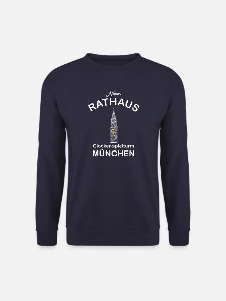 München, Glockenspielturm Neues Rathaus - Unisex Pullover - Navy