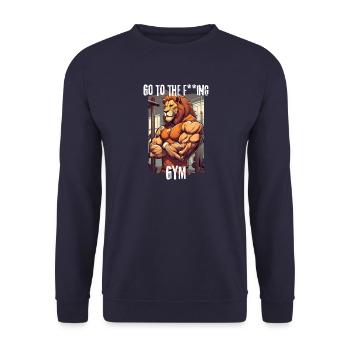 Fort comme un lion - Sweat-shirt Unisexe - marine - Devant - Alina (178cm) & Michal (187cm)