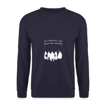 Vikings Vikings Bro Mjolnir Thor's Hammer Gift - Unisex Sweatshirt - navy - Front - Alina (178cm) & Michal (187cm)