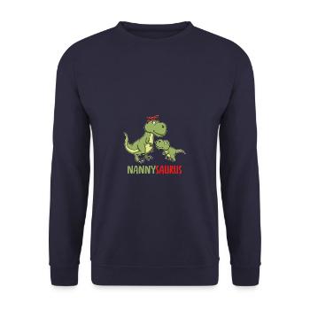 Nanny saurus nanny day mother gift - Unisex Sweatshirt - navy - Front - Alina (178cm) & Michal (187cm)