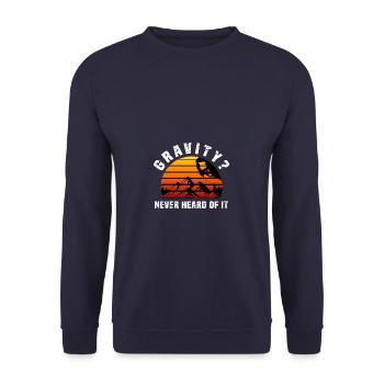 Rock Climbing Climbing Rock Mountaineering Gift - Unisex Sweatshirt - navy - Front - Alina (178cm) & Michal (187cm)