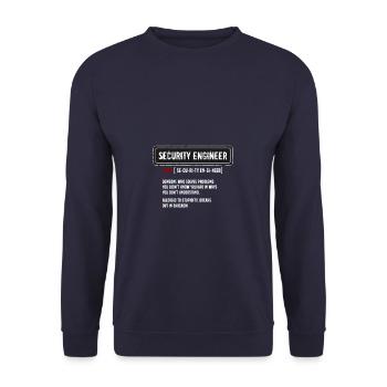 Sécurité informatique Définition de la sécurité Cybersécurité - Sweat-shirt Unisexe - marine - Devant - Alina (178cm) & Michal (187cm)
