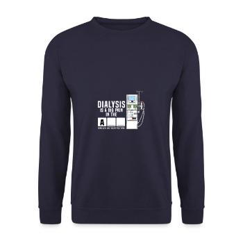 Dialysis Hemodialysis Hemodiafiltration Gift - Unisex Sweatshirt - navy - Front - Alina (178cm) & Michal (187cm)