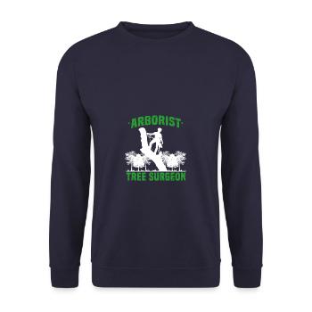 Cadeau de scie à chaîne d'arboriste Förster - Sweat-shirt Unisexe - marine - Devant - Alina (178cm) & Michal (187cm)