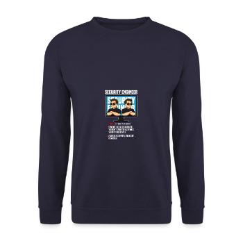 Sécurité informatique Définition de la sécurité Cybersécurité - Sweat-shirt Unisexe - marine - Devant - Alina (178cm) & Michal (187cm)