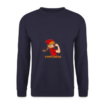 Fighting Dwarf Small but Oho Dwarf Gift - Unisex Sweatshirt - navy - Front - Alina (178cm) & Michal (187cm)
