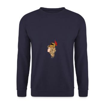 Athene Griechisch Antike Mythologie Gott Geschenk - Unisex Pullover - Navy - Vorne - Alina (178cm) & Michal (187cm)