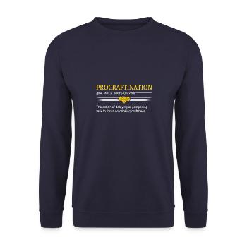Drinkers Brewing Powered By Craft Making Beer Life - Unisex Pullover - Navy - Vorne - Alina (178cm) & Michal (187cm)