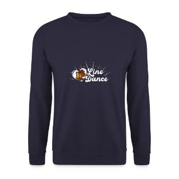 Tanzen Tänzer Western Linedance Spruch - Unisex Pullover - Navy - Vorne - Alina (178cm) & Michal (187cm)